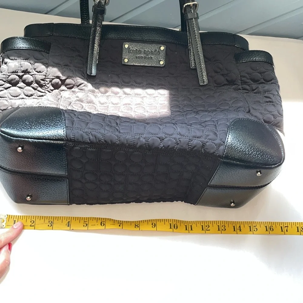 Kate Spade black quilted leather trim diaper bag